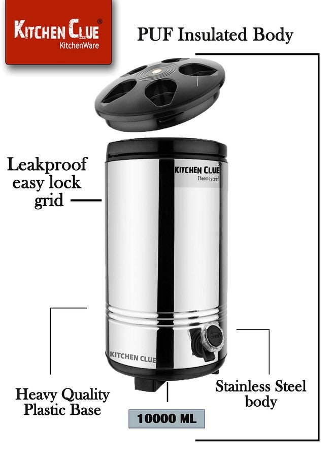 Kitchen Clue PUF Insulated Hot & Cold Water Jug/Container for Office Home Kitchen I Travel Water/Tea Jug with Carry Handle I Hot & Cold Upto 4-5 Hours I Unbrerakable & Lightweight 10 Liters - Image 3